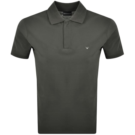 Emporio Armani Logo Collar Polo Grey | Mainline Menswear us